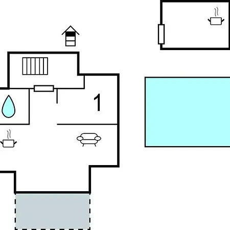 アパート In With Kitchen *